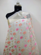 Phool Jaal Banarasi Saree/Off-White Color