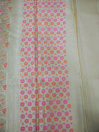 Phool Jaal Banarasi Saree/Off-White Color