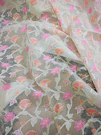 Phool Jaal Banarasi Saree/Off-White Color