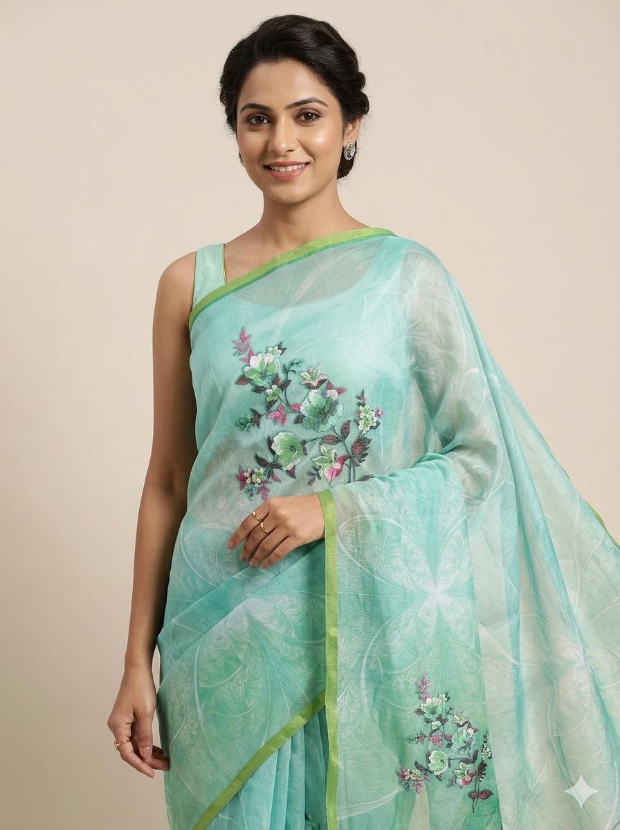 Gulabi Bahar/Green Color