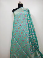 Phool Jaal Banarasi Saree/Sea-green Color