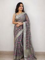 Phool Jaal Banarasi Saree/Black Color