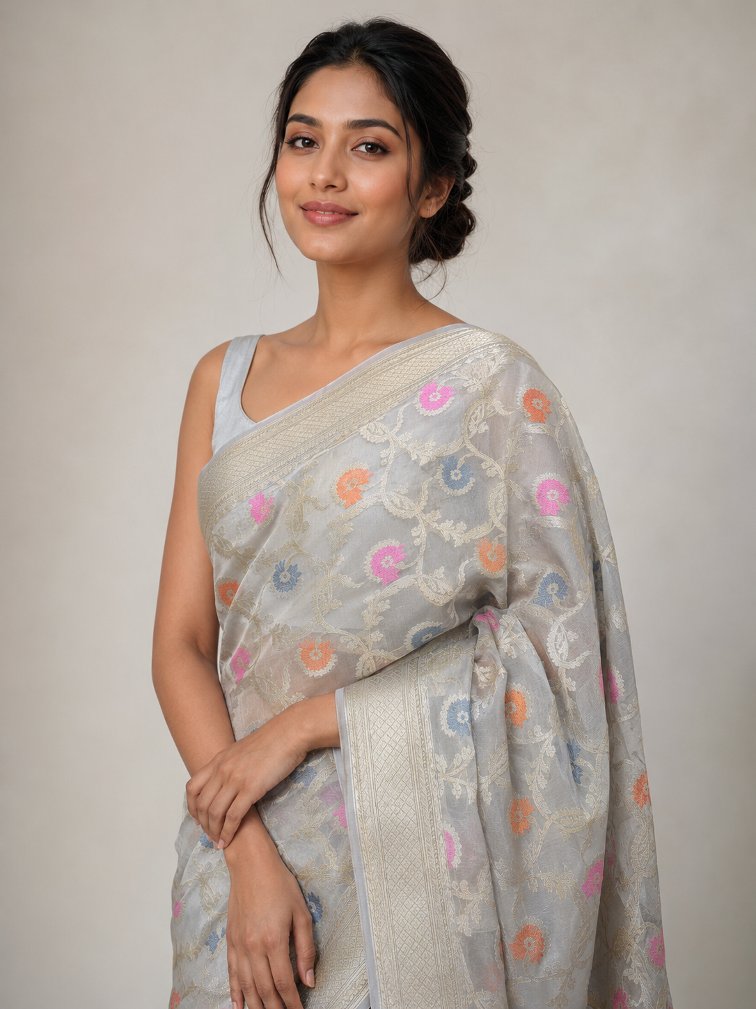 Banarasi Silk Saree/Grey