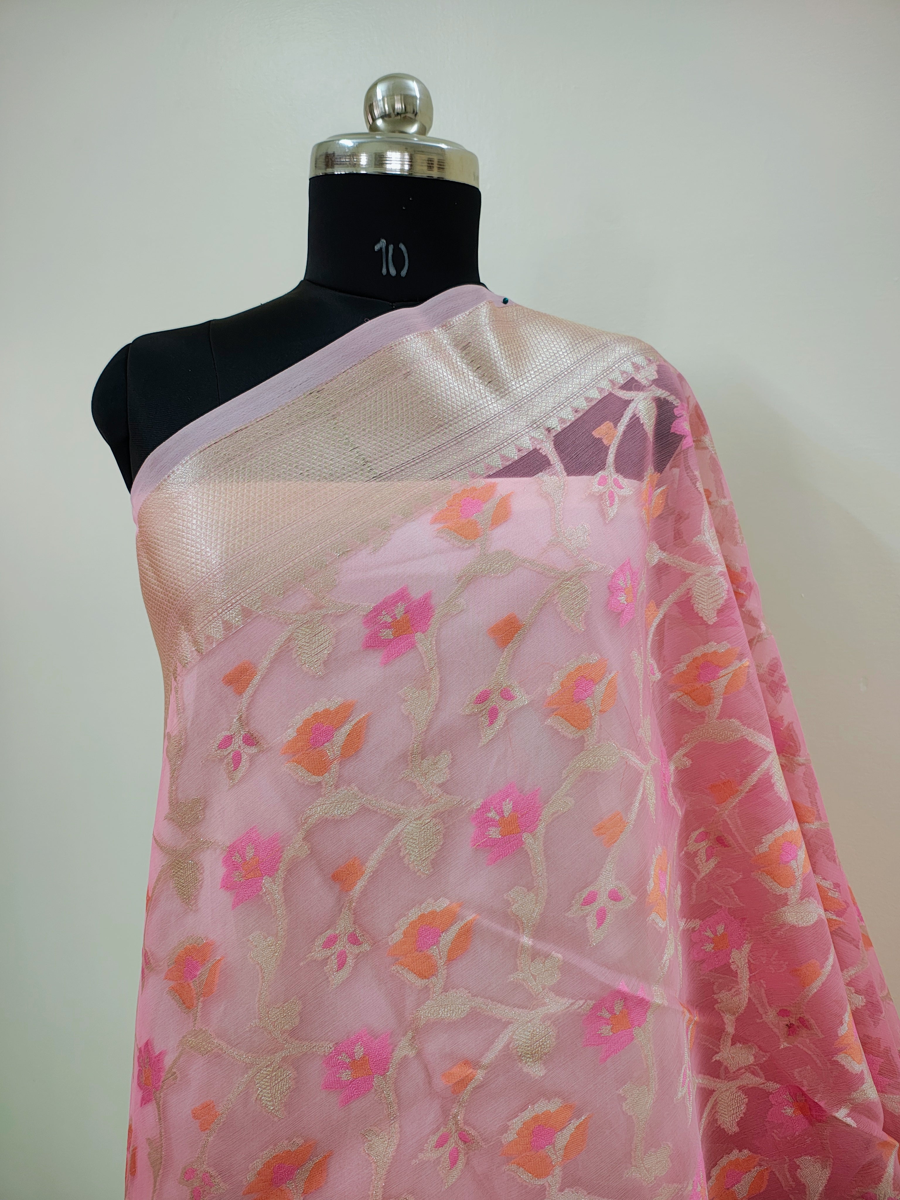 Phool Jaal Banarasi Saree/Pink Color