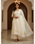 Plain Cotton with Zari Piping