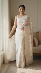 Banarasi Silk Saree/Floral Jaal Pattern
