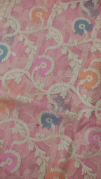 Banarasi Silk Saree/Floral Jaal Pattern/Pink Color